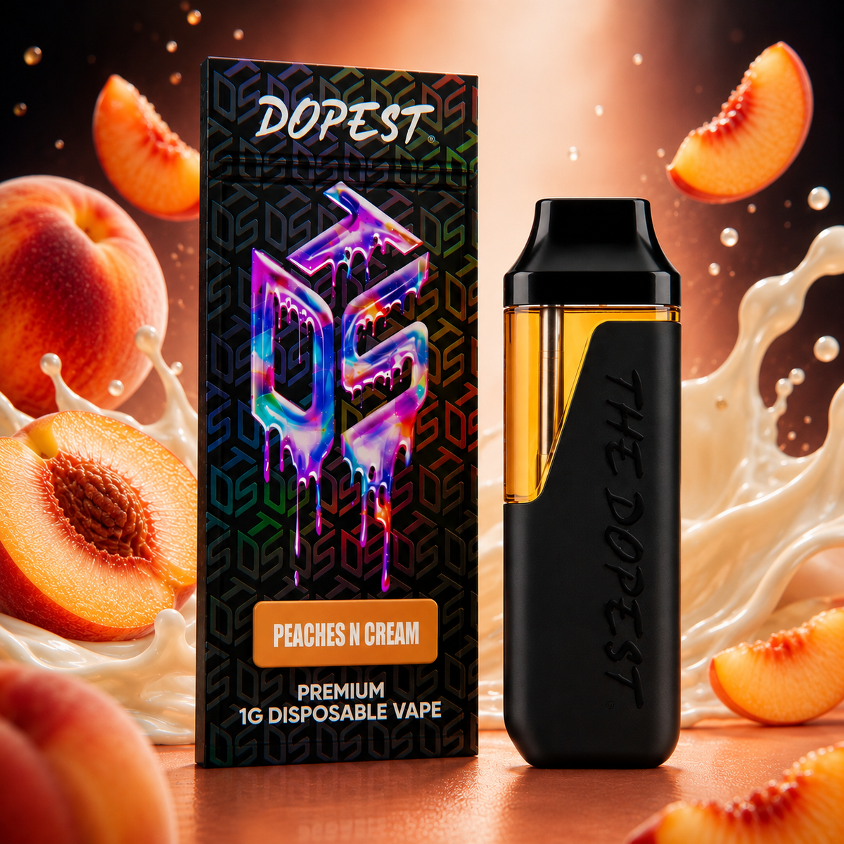 Peaches & Cream Sativa 1g THCA Vape Disposable NEW HARDWARE | The