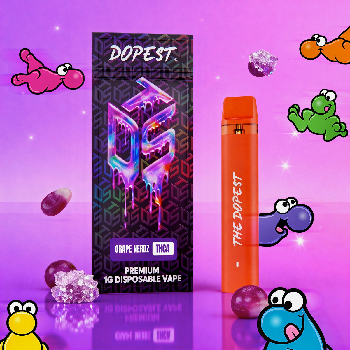 Grape Nerdz Strain 1G THCA Disposable Vape | The Dopest Grape Nerdz Strain 1G THCA Disposable Vape | The Dopest