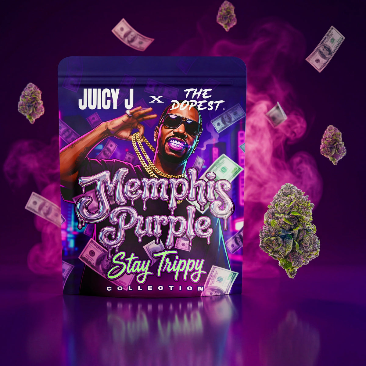 ojpc サーフェイスジョー ジョイントノイジー ヒョウ柄　紫 Juicy J X The Dopest Indoor Flower: Memphis Purple | The Dopest