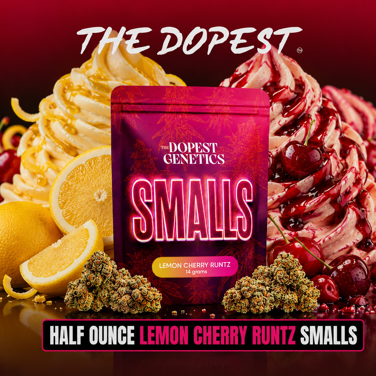 Smalls: LEMON CHERRY RUNTZ Hybrid flower 14 grams | The Dopest