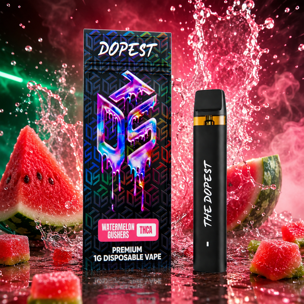 Watermelon Gushers Hybrid 1g THCA Vape Disposable | The Dopest