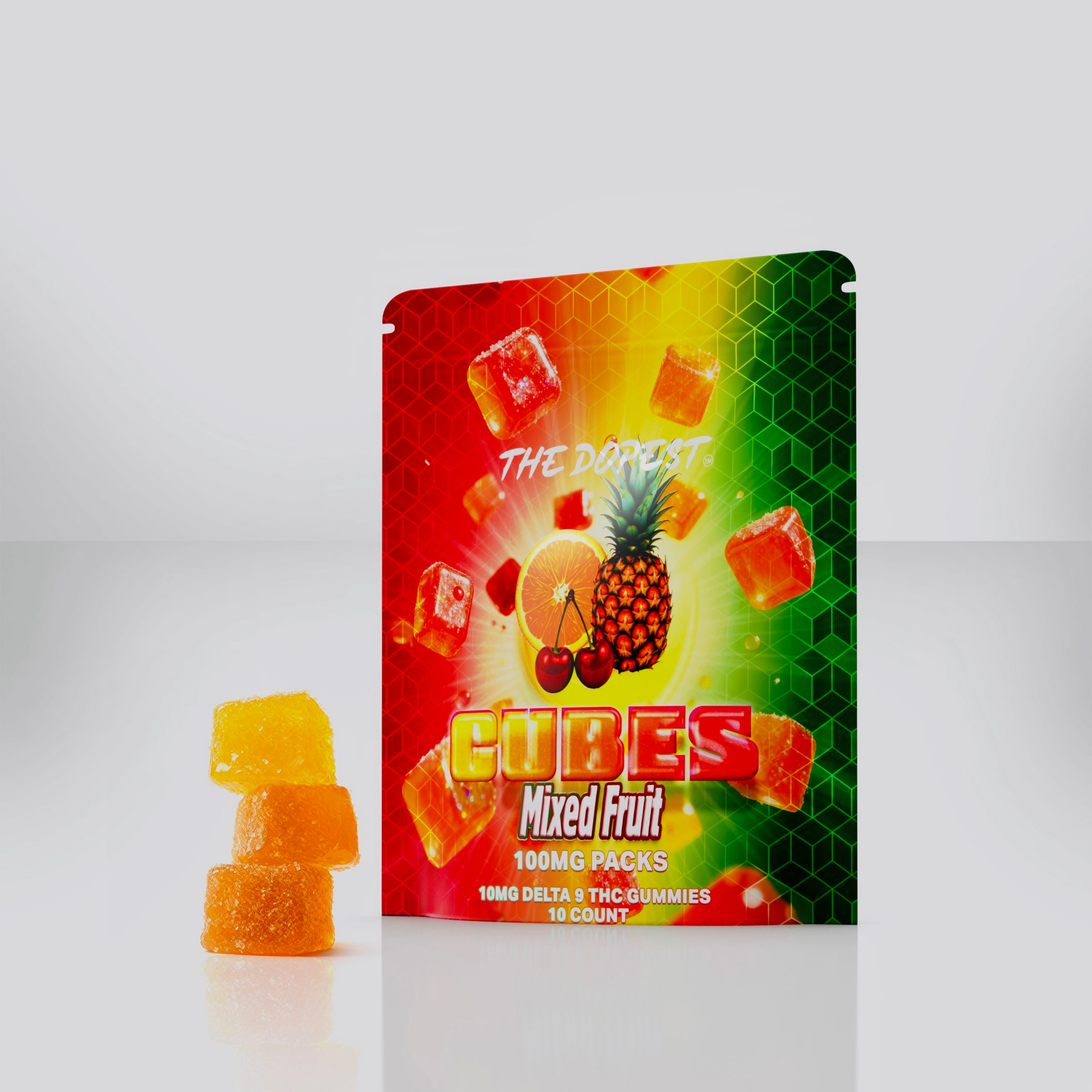 The Dopest Cubes: Mixed Fruit 100mg Delta 9 Gummies | The Dopest