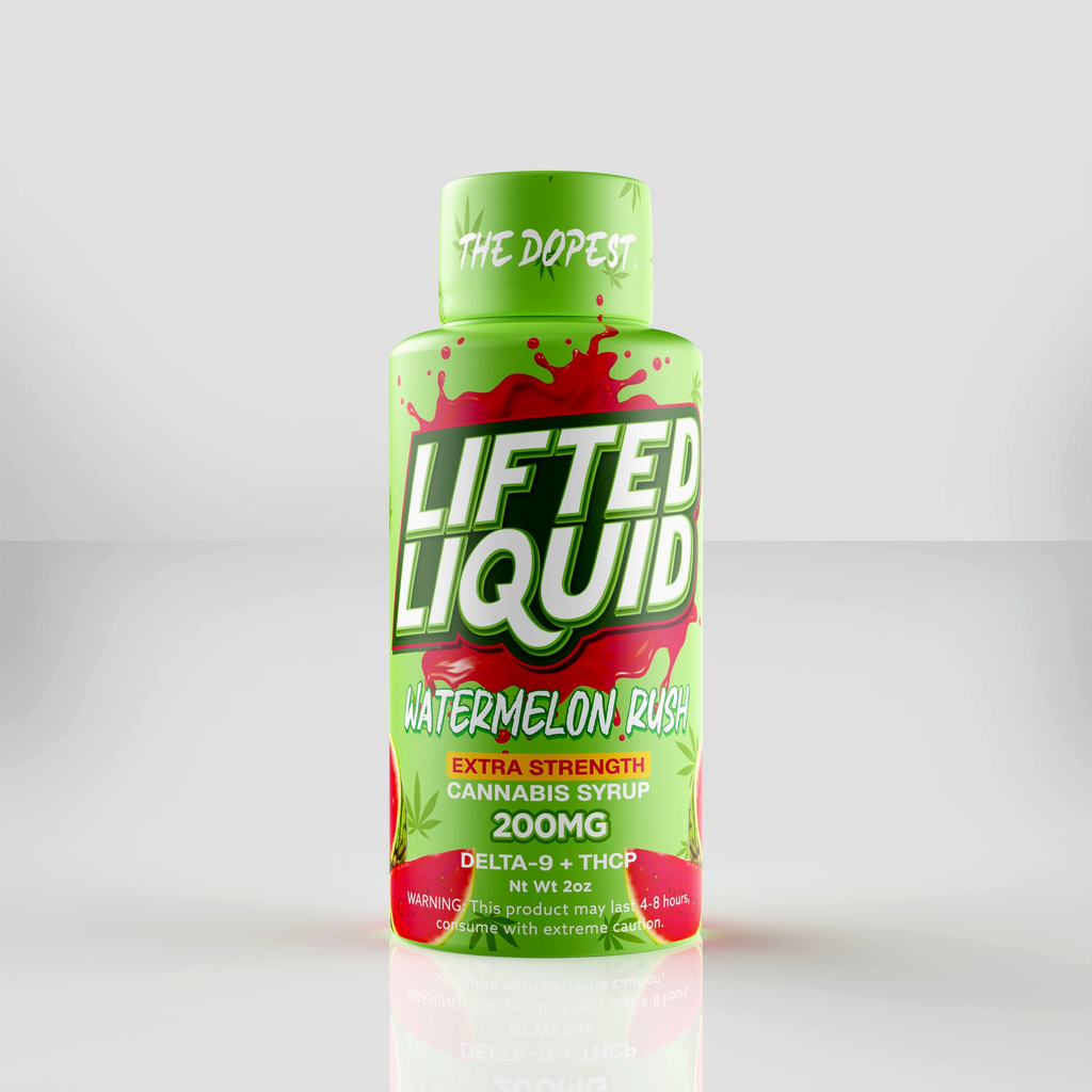 Lifted Liquid: 200MG Watermelon Rush D9 + THCP Syrup | The Dopest