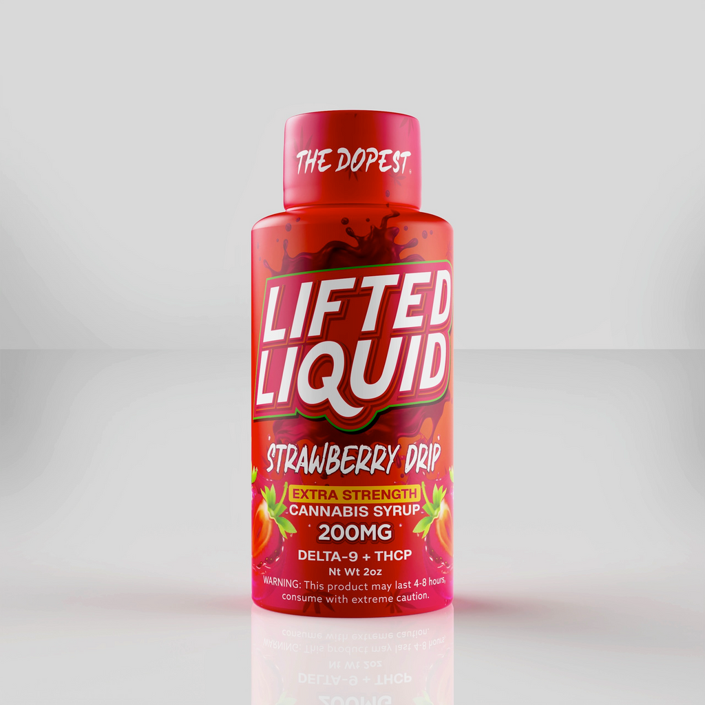 Lifted Liquid: 200MG Strawberry Drip D9 + THCP Syrup | The Dopest