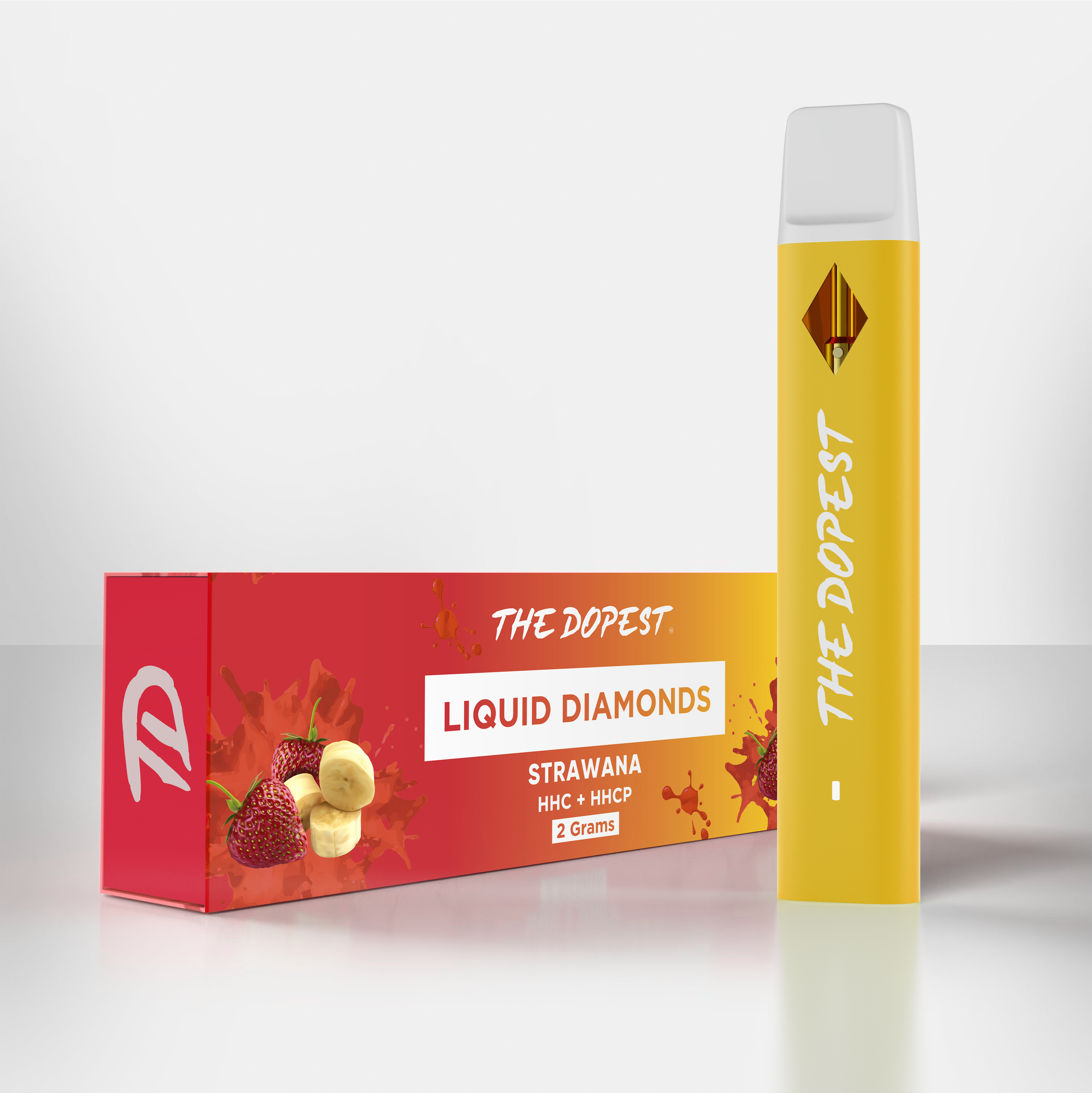 Strawnana Strain Liquid Diamond Disposable Vape | The Dopest