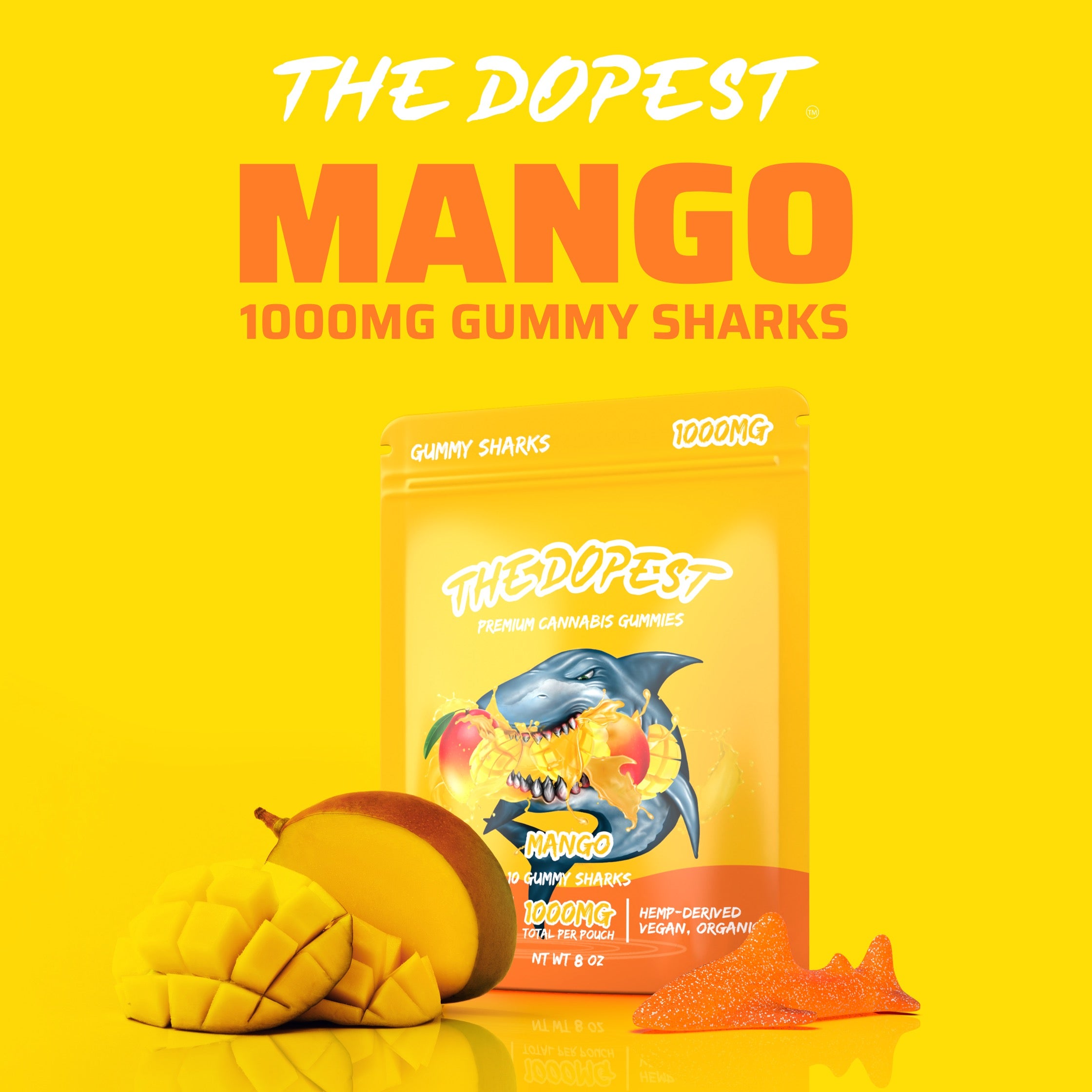 Mango Sharks Gummies - 1000MG | The Dopest Mango Sharks Gummies - 1000MG | The Dopest